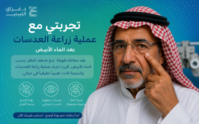 زراعة العدسات بعد الماء الأبيض — دليلك الشامل من العملية حتى استقرار الرؤية